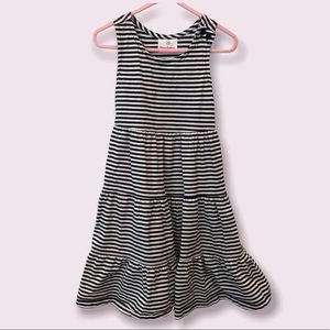 2/$15 Hanna Andersson dress stripe 100 cm 4t navy white stripe